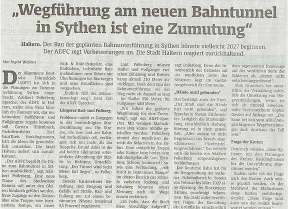 Radweg an Bahnunterführung