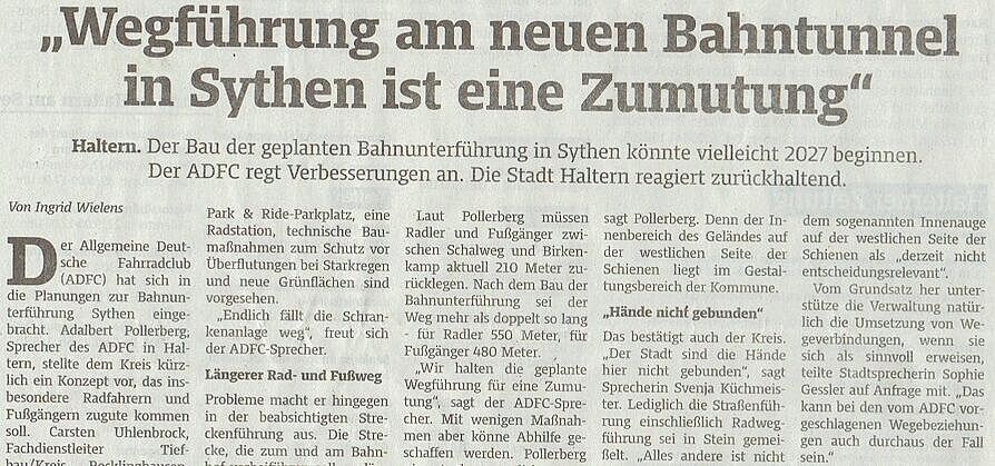 Radweg an Bahnunterführung