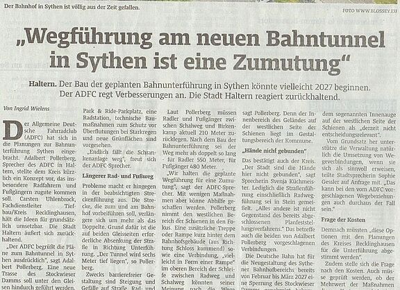 Radweg an Bahnunterführung